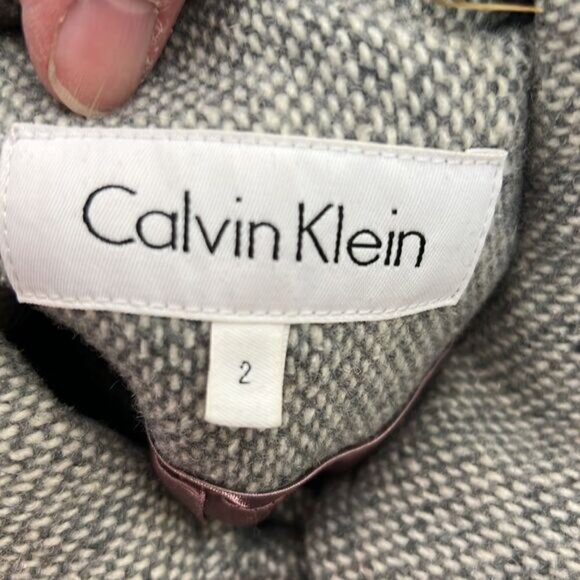Calvin Klein Gray wool double breasted coat size 2 NWOT - Picture 10 of 13